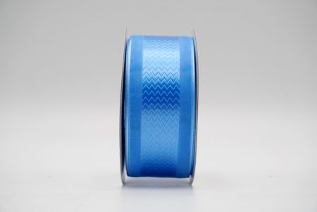 Ruban en satin à motif dentelé bleu moyen avec centre transparent_K1746-319